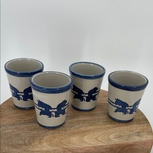 Vintage Louisville Stoneware Hilliard Lyons 125th Anniversary Julep Cups-Set 4